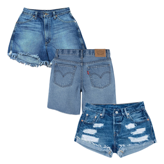 50x LEVI'S LEE WRANGLER Short en denim pour femme